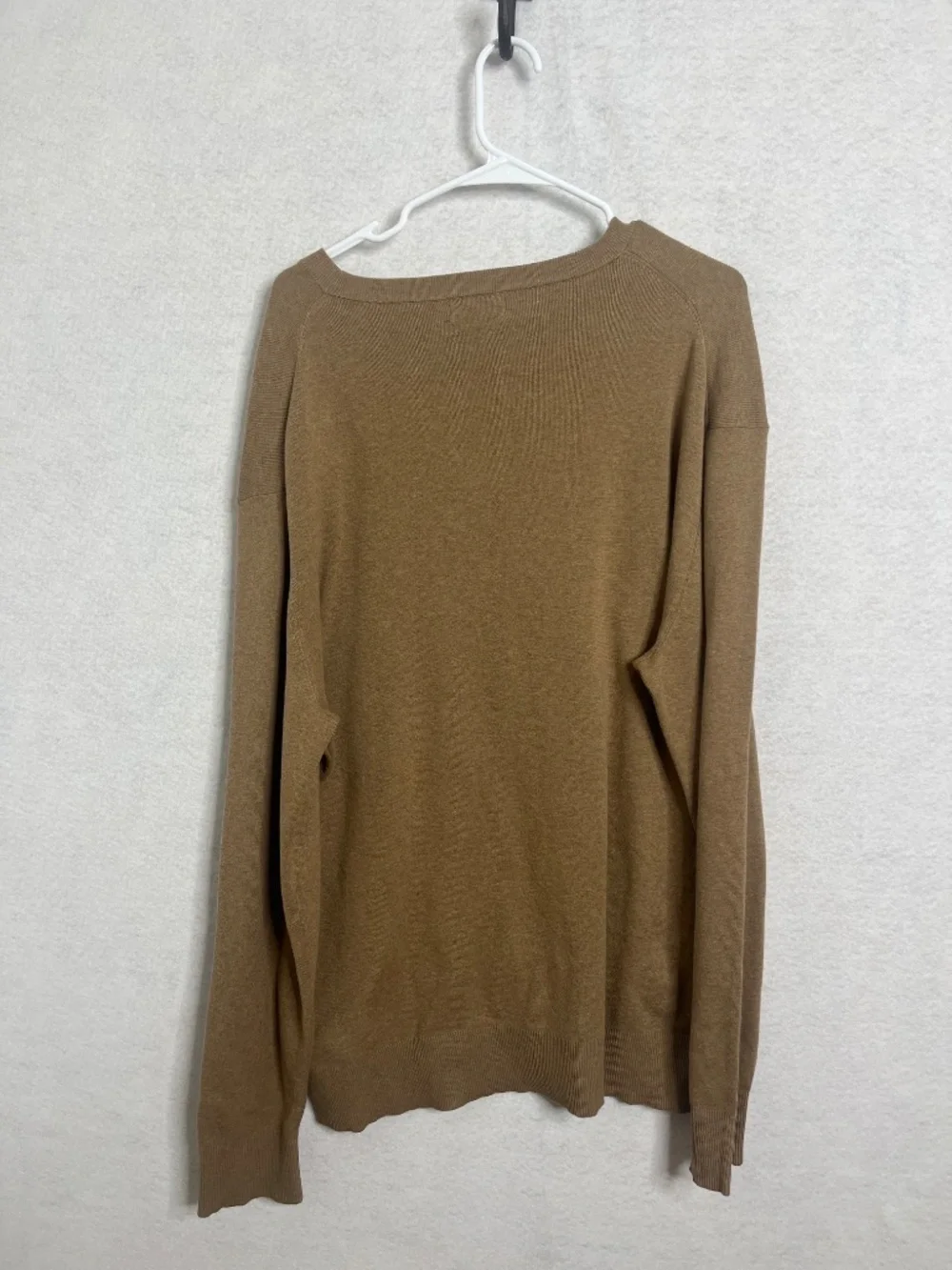DKNY Logo Lightweight Knit Sweater Tan Brown Size XL
